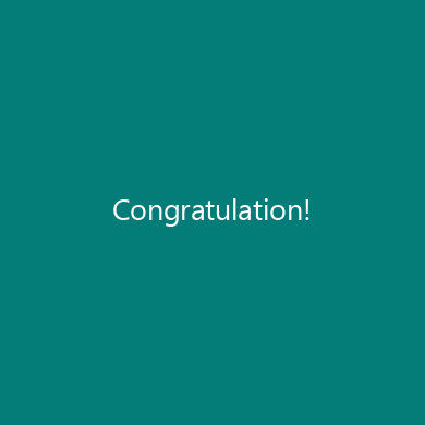 Congratulation!